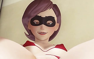 Helen Parr (The Incredibles) cunnilingus for her shaved pussy after eternal workday to unadulterated moment coupled with squirt on my face