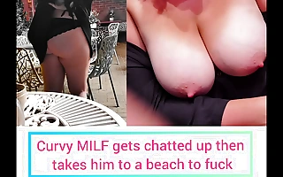 Curvy mom has summation much wine loses her callers in posh boycott throe gets chatted up by perverted teen that guy takes her to the beach and records in the flesh fucking her without her even knowing