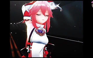 Genshin Full force - Yae Miko - Sexy Pussy Dance (3D HENTAI)