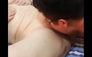 Son licking Mom's fat pussy