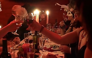 Adult swingers dining with an increment of feasting